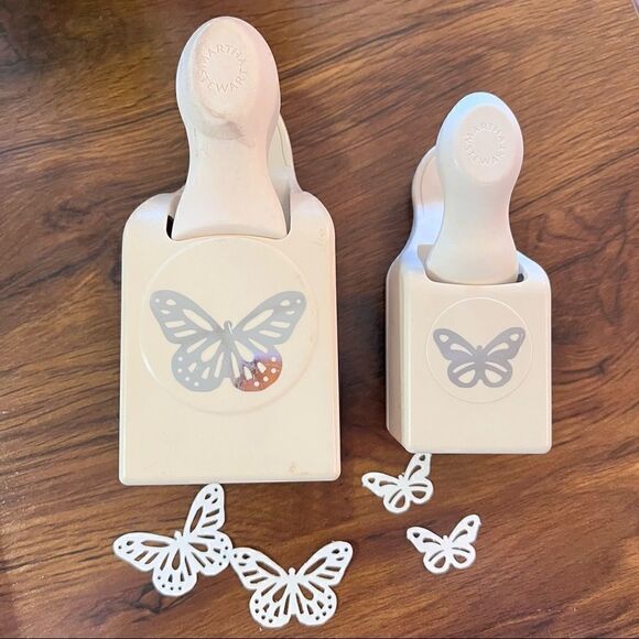 Martha Stewart MONARCH BUTTERFLY Double Paper Craft Punch Lot of 2 Scrapbook - Picture 1 of 13